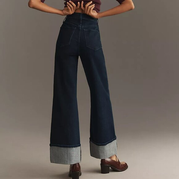NEW JOE'S The Trixie Denim Trousers With Wide Cuffs Dark Blue for women 725  4m0 - Picture 2 of 8